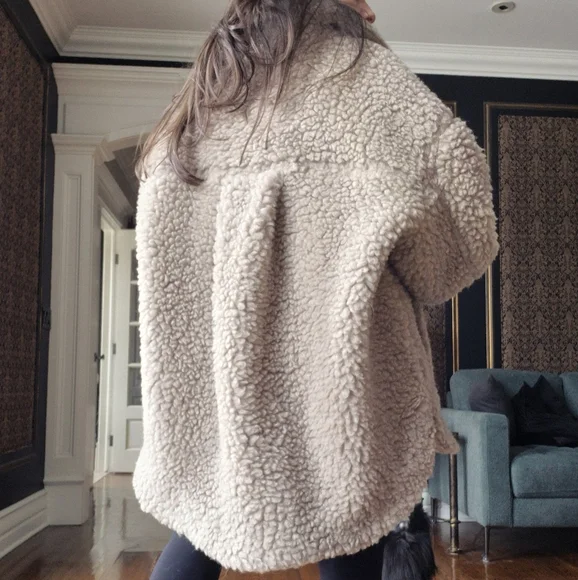 Women's Cozy Shearling Coat wool blend - Picture 2 of 4